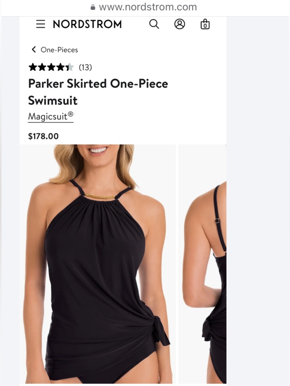 Magicsuit Parker Black Slimming Swim dress Gold Hardware One Piece NWT 10 - Picture 7 of 11